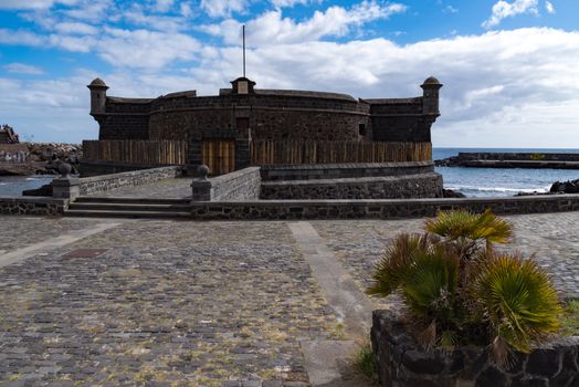 Santa Cruz de Tenerife, Spain -January 9, 2020: San Juan Baptist Castle (Black Castle). Canary Islands.