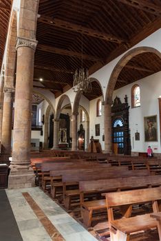 San Cristobal de La Laguna, Spain - January 16, 2020:  Interior of Iglesia La Concepcion in San Cristobal de La Laguna. Tenerife.