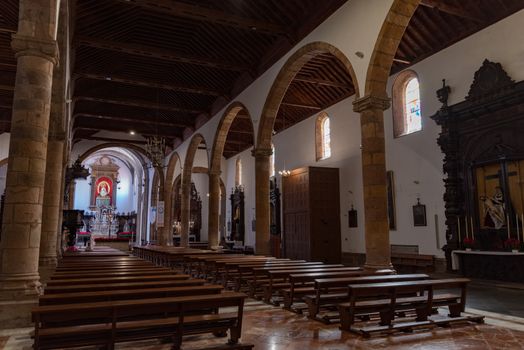 San Cristobal de La Laguna, Spain - January 16, 2020:  Interior of Iglesia La Concepcion in San Cristobal de La Laguna. Tenerife.