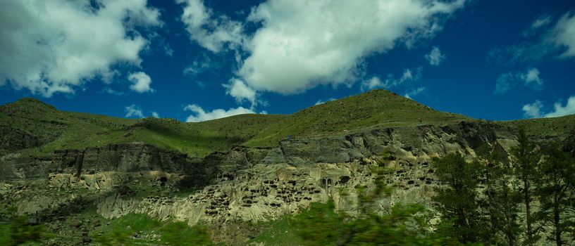 Summer landscape in Georgian Caucasus mountain range