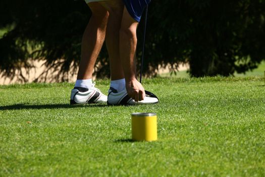 golf sport on a gold course in Switzerland with green grass