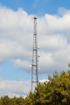 A communications tower is pictured in southern Turkey.