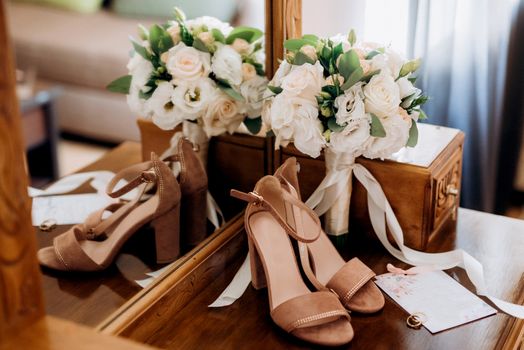 wedding shoes of the bride, beautiful fashion