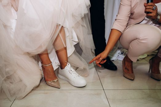 wedding shoes of the bride, beautiful fashion