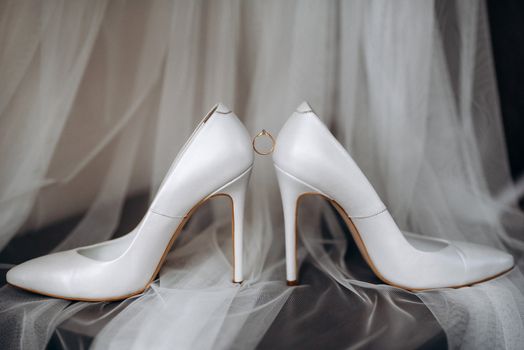 wedding shoes of the bride, beautiful fashion