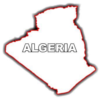 Outline map of the Arab League country of Algeria