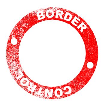 Border control red ink stamp over a white background