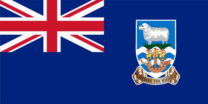 Flag of the South American country of Falkland Islands