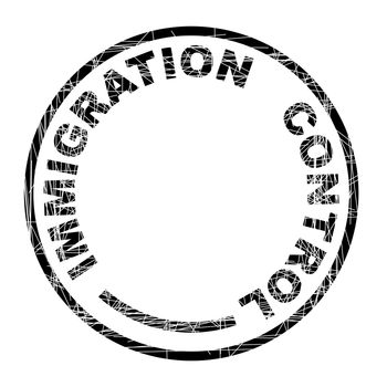 Immigration Control black ink grunged rubber stamp