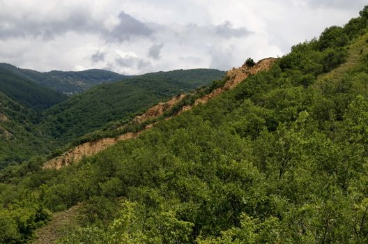 Amazing general view with the rock formations Stob pyramids, west share of Rila mountain, Kyustendil region, Bulgaria, Europe