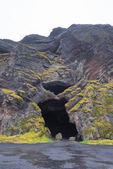 Hjoerleifshoefdi Cave in Iceland cave entrance in shape of the master yoda