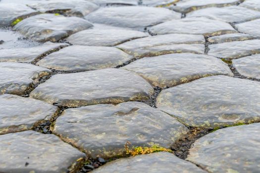 Kirkjugolf church basalt plaster patch ground natural rock formations