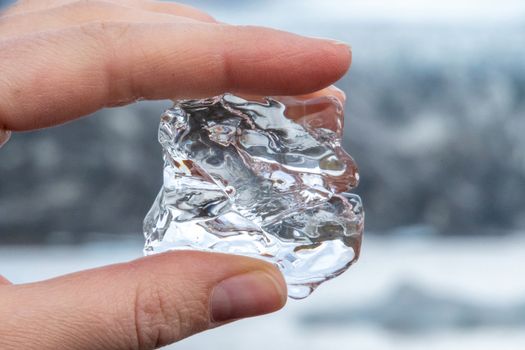 Vatnajoekull glacier in Iceland ice of the glacier between fingers melting in front of the glaciers