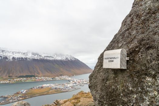 West fjords of Iceland Naustahvilft The Troll Seat postbox mounted at top