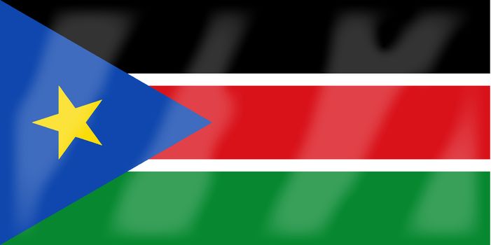 The flag of the African country South Sudan