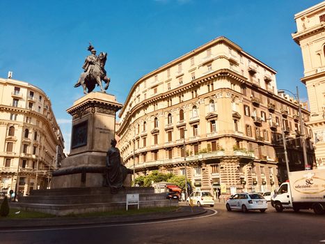 NAPLES, ITALY - August 22, 2019: Piazza Giovanni Bovio, public square in Naples, Italy. 