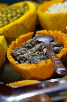 Snacks and tasty morsels in a rich buffet