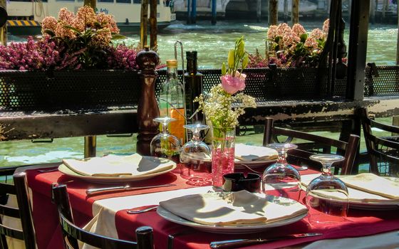 Restaurant on the Grand Canal in Venice