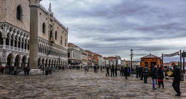 VENICE,ITALY 26 FEBRUARY 2020: San Marco square in Venice