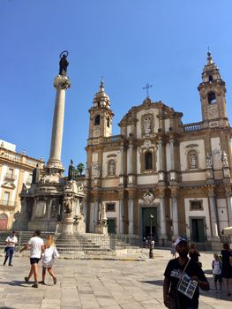PALERMO, SICILY. Italy. August 21, 2019. Mandamento Castellamare. Chiesa di San Domenico.  