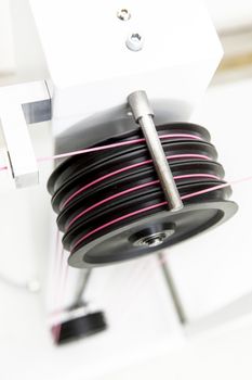 manufacturing of wires for industrial use, with red cable