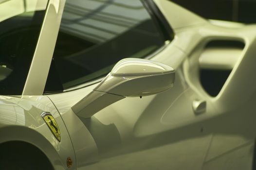 NICE, FRANCE 26 FEBRUARY 2020: Ferrari car detail