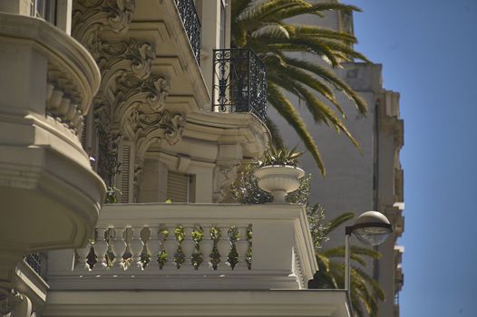 NICE, FRANCE 26 FEBRUARY 2020: Buildings on the streets of Nice in France