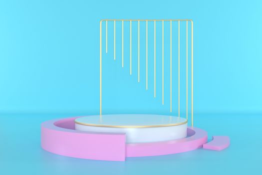 3d render, abstract geometric background, cylinder podium, minimalistic primitive shapes, modern mock up, blank template, empty showcase, shop display
