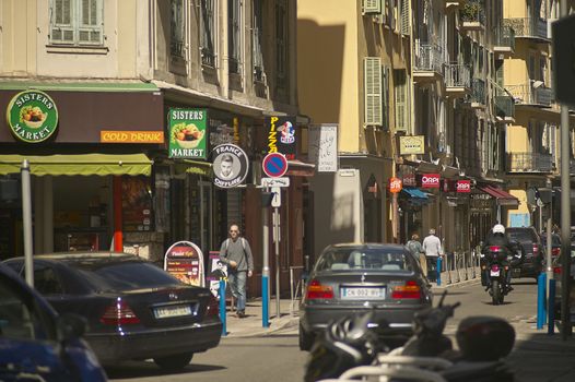 NICE, FRANCE 26 FEBRUARY 2020: Buildings on the streets of Nice in France