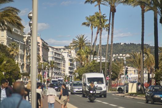 NICE, FRANCE 26 FEBRUARY 2020: Buildings on the streets of Nice in France