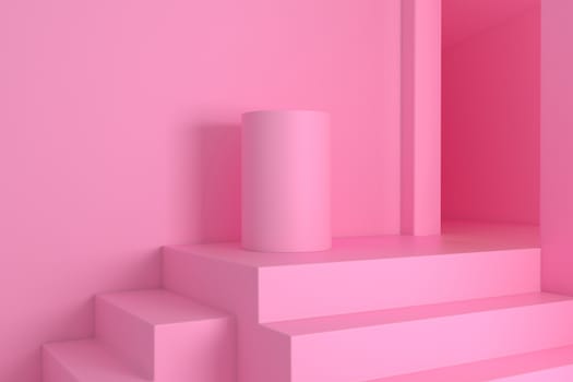 3d render, abstract geometric background, cylinder podium, minimalistic primitive shapes, modern mock up, blank template, empty showcase, shop display