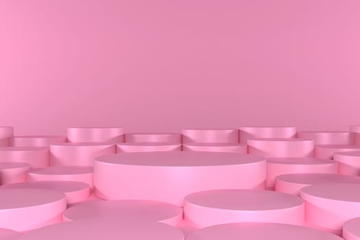 3d render, abstract geometric background, cylinder podium, minimalistic primitive shapes, modern mock up, blank template, empty showcase, shop display