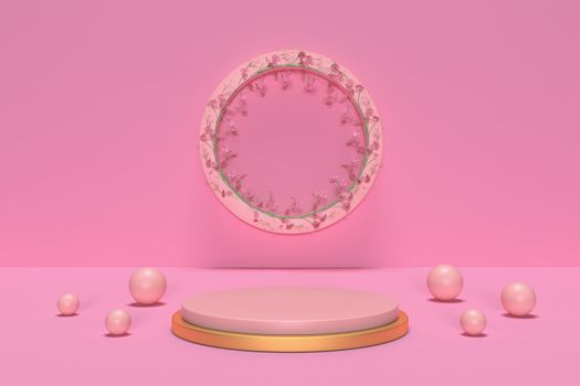 3d render, abstract geometric background, cylinder podium, minimalistic primitive shapes, modern mock up, blank template, empty showcase, shop display