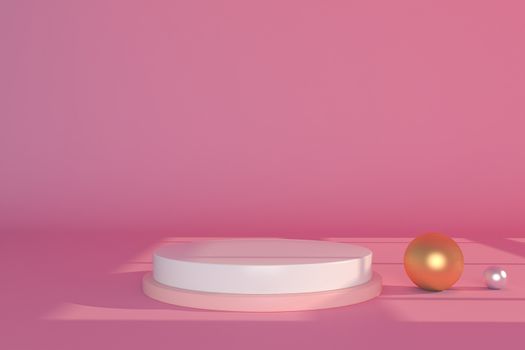 3d render, abstract geometric background, cylinder podium, minimalistic primitive shapes, modern mock up, blank template, empty showcase, shop display