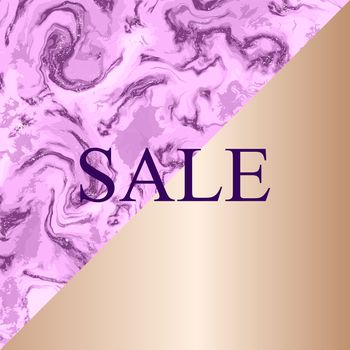 Purple and gold with note sale abstract trendy background. Mixed colour paints. For wallpaper, business cards, poster, flyer, banner, invitation, website, print. Vector Illustration.