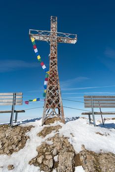 Fantastic snowshoe tour on the Hochgrat at the Nagelfluhkette in Allgau, Bavaria