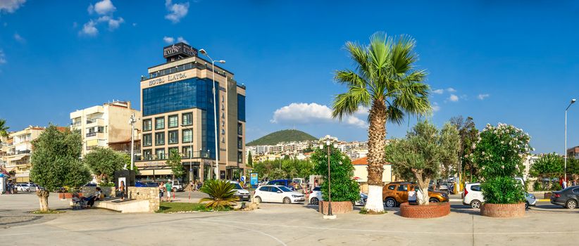 Kusadasi, Turkey – 07.18.2019.  Resort town of Kusadasi in Aydin on a sunny summer day