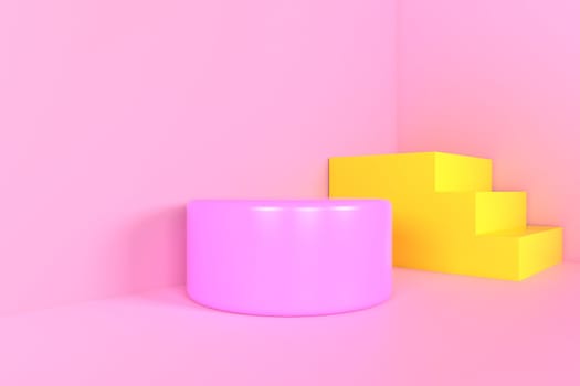 3d render, abstract geometric background, minimalistic primitive shapes, modern mock up, blank template, empty showcase, shop display