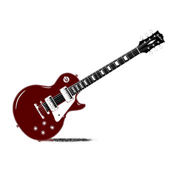 Drawing of a typical rock guitar over a white background