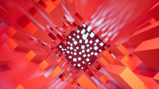 3d render abstract red background