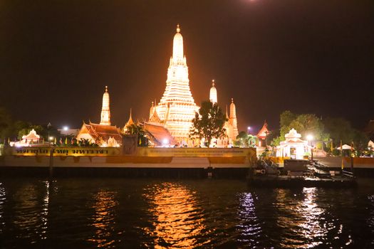 Night photo of Bangkok. Evening life in a big city