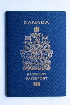 Canadian passport front cover on a white background