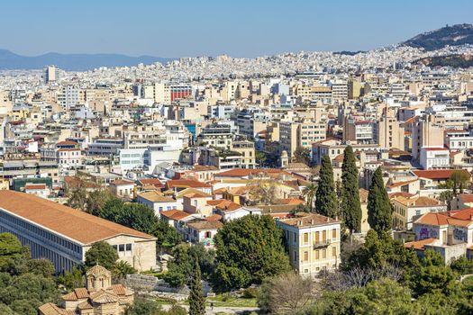 Athens city view from Areopagus Hill. Greece.