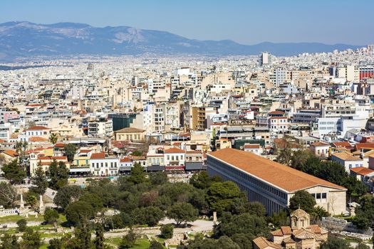 Athens city view from Areopagus Hill. Greece.