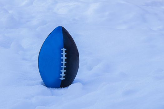 Blue Black Junior football on Snow with white moulded laces