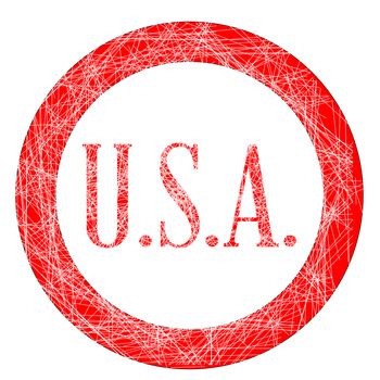 The initials USA on a red grunge effect stamp