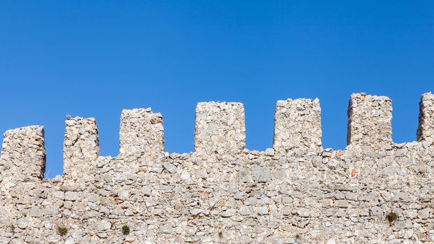 The ramparts of Alanya Castle in southern Turkey.  The medieval castle dates back to the 13th century.