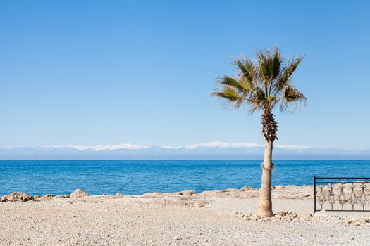 The view looking out towards the Mediterranean Sea from the ancient Greek city of Side in southern Turkey.