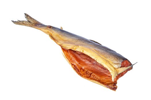 Smoked red fish on an isolated studio background