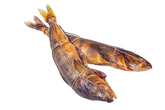 Smoked red fish on an isolated studio background